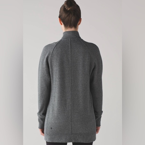 Lululemon Back To It Wrap Heathered Speckled Charcoal Black Jacket Size 4 - Picture 5 of 13